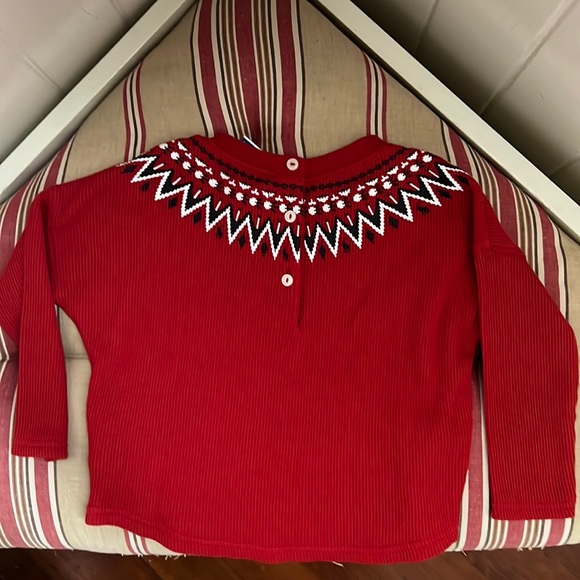 Polo Ralph Lauren Fair Isle Waffle Knit Top in Red - Picture 8 of 8